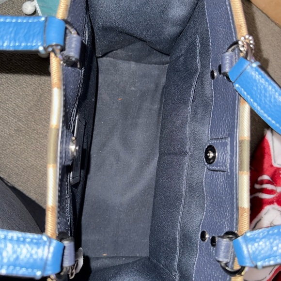 Coach Brown and Navy Shoulder Bag - Picture 3 of 6